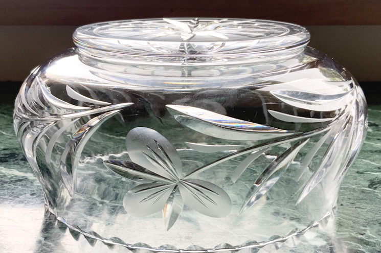 Vintage Crystal bowl footed